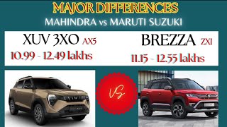 Mahindra XUV 3XO AX5 Maruti Suzuki Brezza ZXI || Major Differences