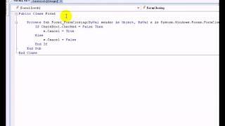Visual basic 2008 Tutorial - UN-Close-Able form