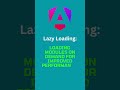 Lazy Loading: Loading modules on demand for improved performance. #Angular #LazyLoading#Performance
