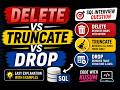 DELETE vs TRUNCATE vs DROP in SQL | SQL Interview Question | Code with Kusum