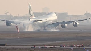 HEAVY Landings At Frankfurt Airport A340-600, 5x A380, B777, B787, A330, B747