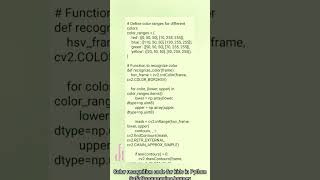 Color Recognition Code for Kids in Python | Fun and Educational Coding Project#PythonForKids