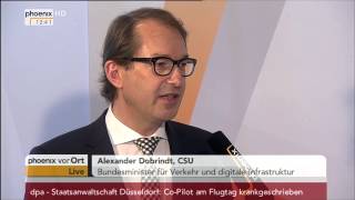 Pkw-Maut: Alexander Dobrindt im Interview am 27.03.2015