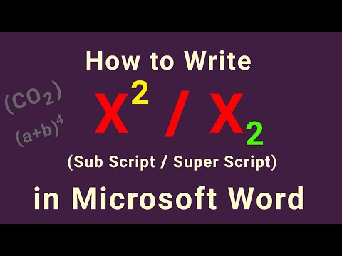 how to type subscript / superscript in MS word