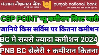 pnb csp commission chart 2024, pnb mini branch commission kitna milta hai, Punjab national bank csp