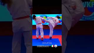 Amazing Karate Fight _ WKF Female Kumite _ Silvia Semeraro #shorts #karate #wkf #female #kumite