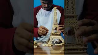 Making Eiffel tower 3D wooden puzzle 🧩 #shorts