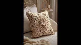 punch needle embroidery：Peony throw pillow