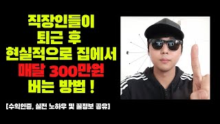 직장인들이 퇴근후 월 300만원 이상 버는 방법 [수익인증, 노하우 대공개]