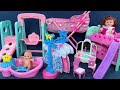 10 minutes satisfying with unboxing pink slide bed playset，playground swings toys asmr review toys