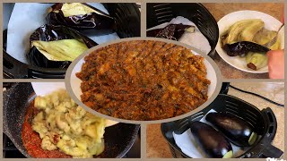 Moroccan Eggplant recipe/Zaalouk /Roasted  Eggplant Salad in air Fryer