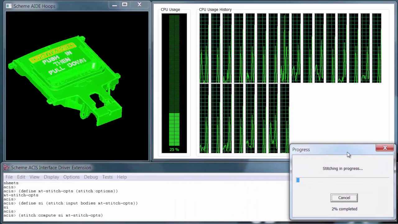 3D ACIS Modeling_Stitching - YouTube