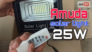 รีวิวOMUDA Solar Light 25W แกะกล่องพร้อมติดตั้ง หน้างานจริง โคมไฟโซล่าเซลล์