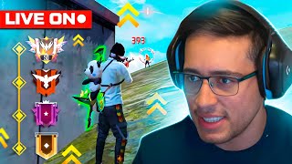 💙 FREE FIRE AO VIVO 🔴 EM BUSCA DO TOP 1 GLOBAL ! DO OURO AO ELITE 🔴 LEVEL UP AO VIVO