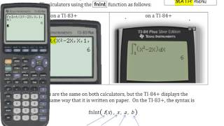 Evaluating Integrals Using a TI83/84+ Graphing Calculator • [6.2c] AP CALCULUS