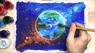 Ep.45 Save our planet Painting Tutorial | สอนวาดภาพ\