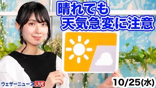 お天気キャスター解説 あす 10月25日(水)の天気