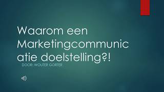 Marketingcommunicatie doelstelling