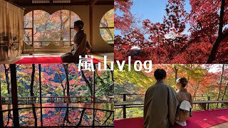 【京都嵐山】デート/天龍寺/紅葉巡り/竹林/祐斎亭/カフェ巡り/着物【vlog】