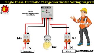 Single Phase Automatic changeover switch (ACCL) Wiring Diagram #Electriciandost