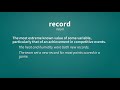 record definition of record