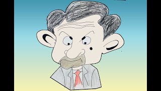 رسم شخصيات كرتونية | مستر بين Mr Bean | تعليم الرسم للأطفال