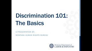 Discrimination 101:  The Basics