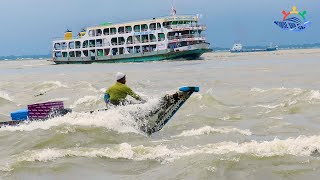 মেঘনার তীব্র স্রোতের মুখে ছুটে আসছে হিজলা ভাষানচর এর | MV Prince Awlad_4 Launch | Cruise Ship BD