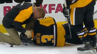 Olli Maatta Injured After Hit into Bench Door by Niederreiter