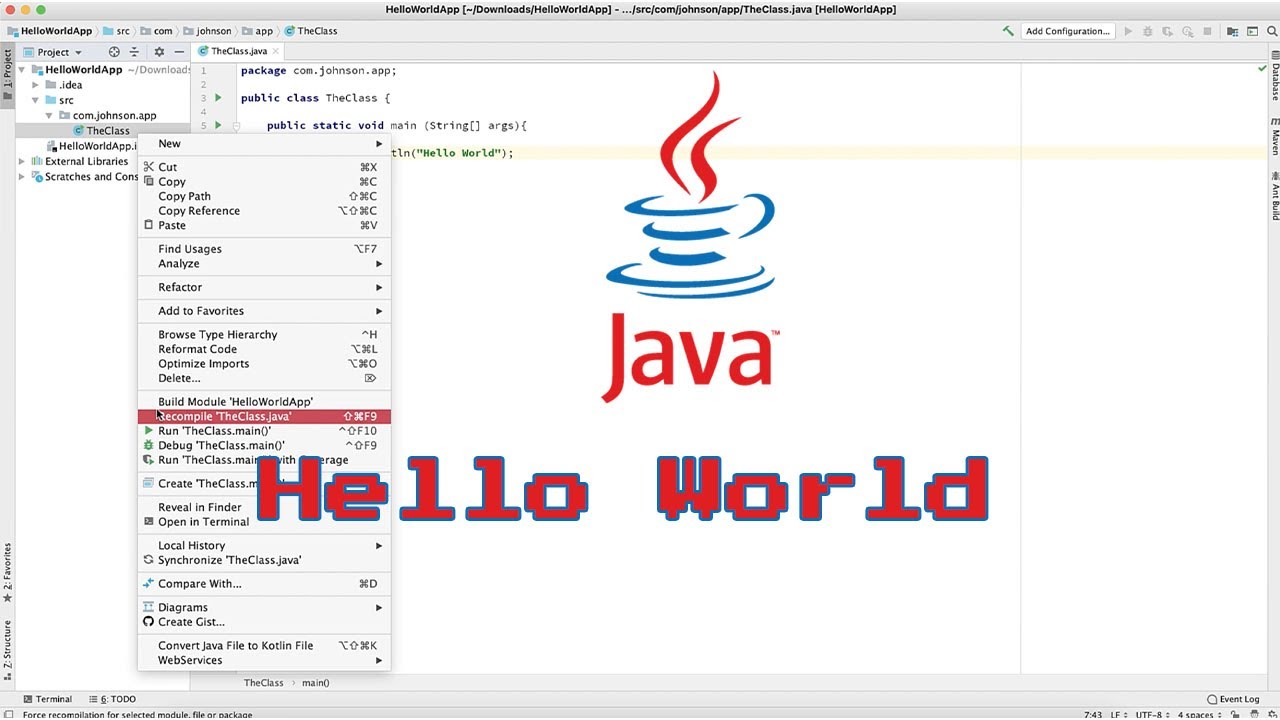 Java Tutorial 1 How To Create Your First Hello World Application