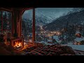 tranquil snowstorm nights cozy fireplace ambience for rest and relaxation 😌🔥