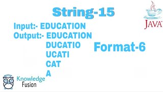 Print the string in the given format | Format - 6 | String Programs | JAVA | ICSE