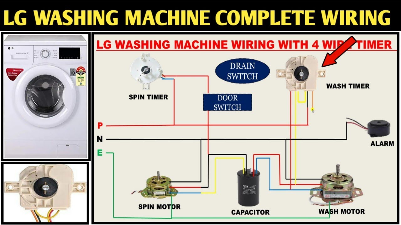 LG WASHING MACHINE WIRING! 6 WIRE WASH TIMER WIRING! 4 WIRE WASH TIMER ...