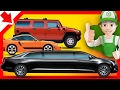 Handy Andy cartoon. Limousine SUV and racing car Cars for kids learning Cartoon for kids 4 years old