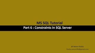 Part 6: Constraints in SQL Server