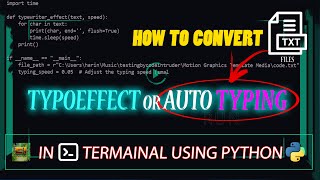 Text Typing Effect in Terminal Python Application | Coding Intruder