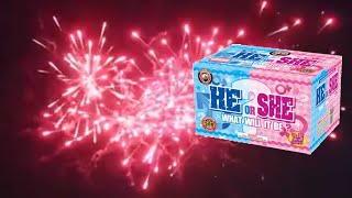 He or She What Will It Be  - Pink Star Gender Reveal Fireworks