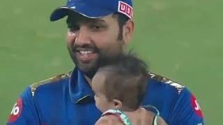 Rohit Sharma and cute daughter with photo song