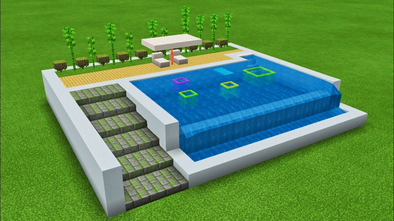 Minecraft: How To Build Swimming Pool - Tutorial - YouTube