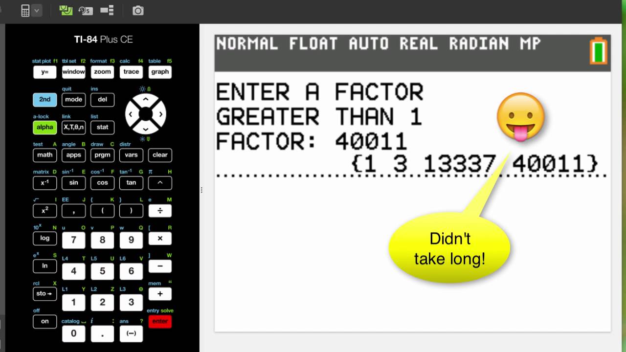 Factoring Numbers On Your Calculator TI-84 TI-nspire - YouTube