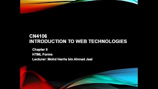 CN4106 Introduction to Web Development Chapter 5