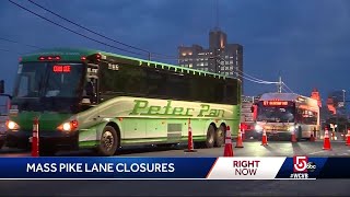 Mass Pike lanes closed for construction
