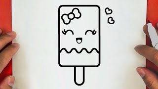 كيف ترسم ايس كريم كيوت خطوة بخطوة / رسم سهل / تعليم الرسم للمبتدئين || Cute Ice Cream Drawing