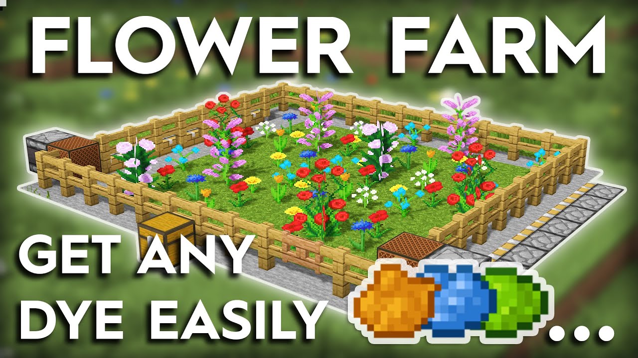 Minecraft Easiest Flower Dye Farm Tutorial 1 20 Youtube