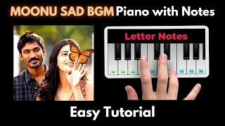 Moonu 3 Movie Sad BGM Piano Tutorial with Notes | Janani Faints BGM | Anirudh | Perfect Piano | 2021