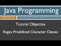 Learn Java Programming - Regex Predefined Character Classes Tutorial