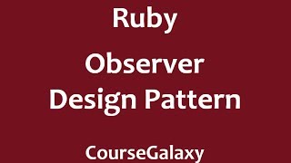 Observer Design Pattern In Ruby