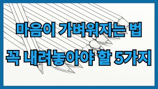 마음이 가벼워지는 법┃꼭 내려놓아야 할 5가지┃인생 명언