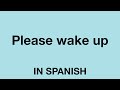 How To Say (Please wake up) In Spanish