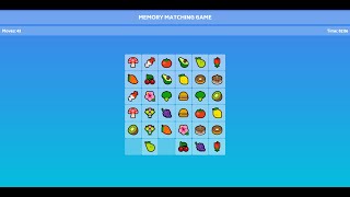 Memory Matching Game In JavaScript With Source Code | Source Code & Projects